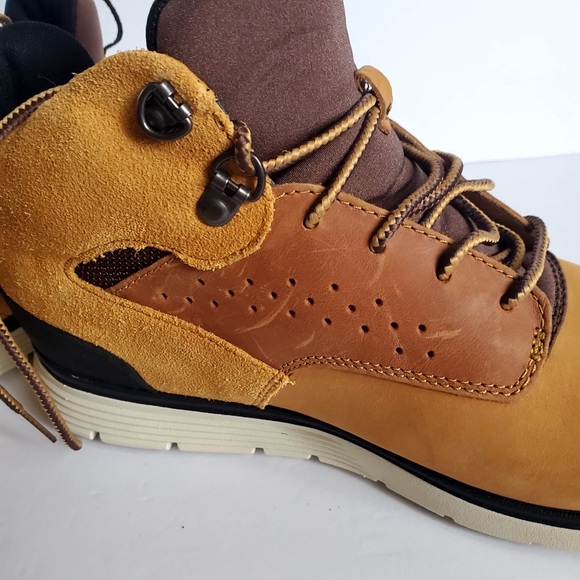 Timberland Mustard and Brown Boots Boys size 7 - Picture 10 of 13